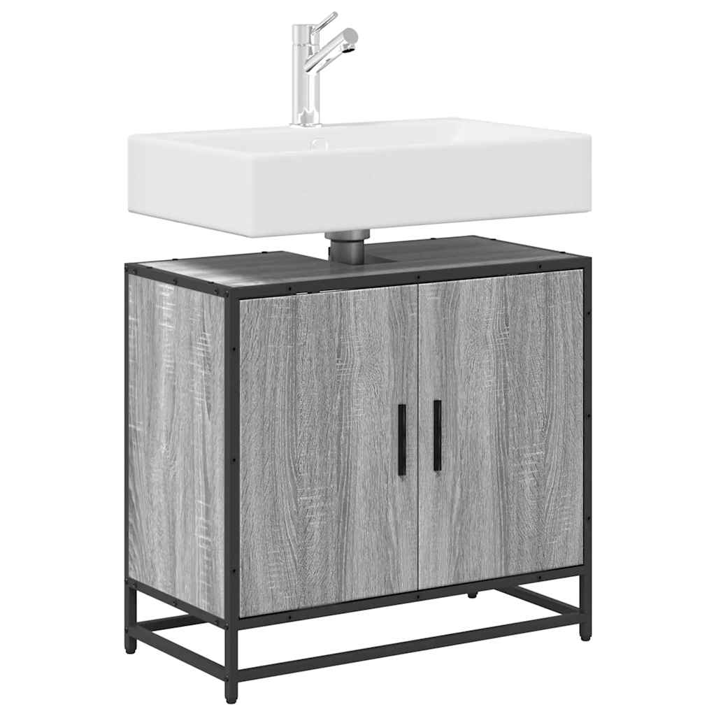 Waschbeckenunterschrank Grau Sonoma 65x33x60 cm Holzwerkstoff