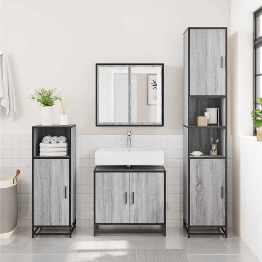 Waschbeckenunterschrank Grau Sonoma 65x33x60 cm Holzwerkstoff