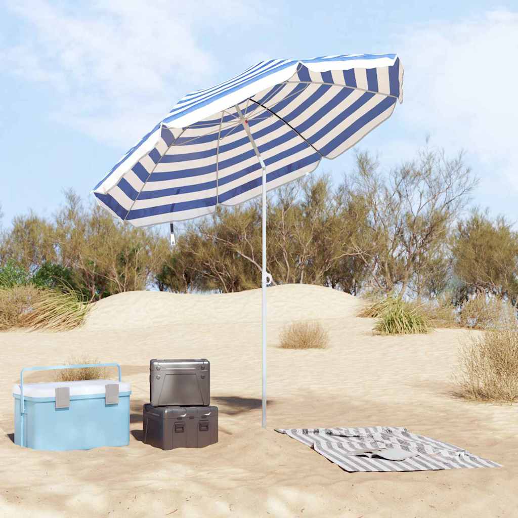 Strandparasol Blau und Weiß 206 x 206 x 212 cm