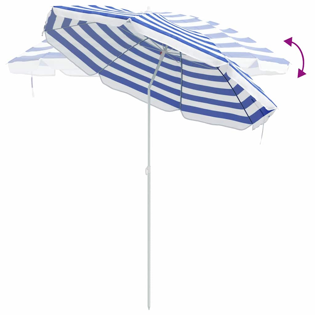 Strandparasol Blau und Weiß 206 x 206 x 212 cm