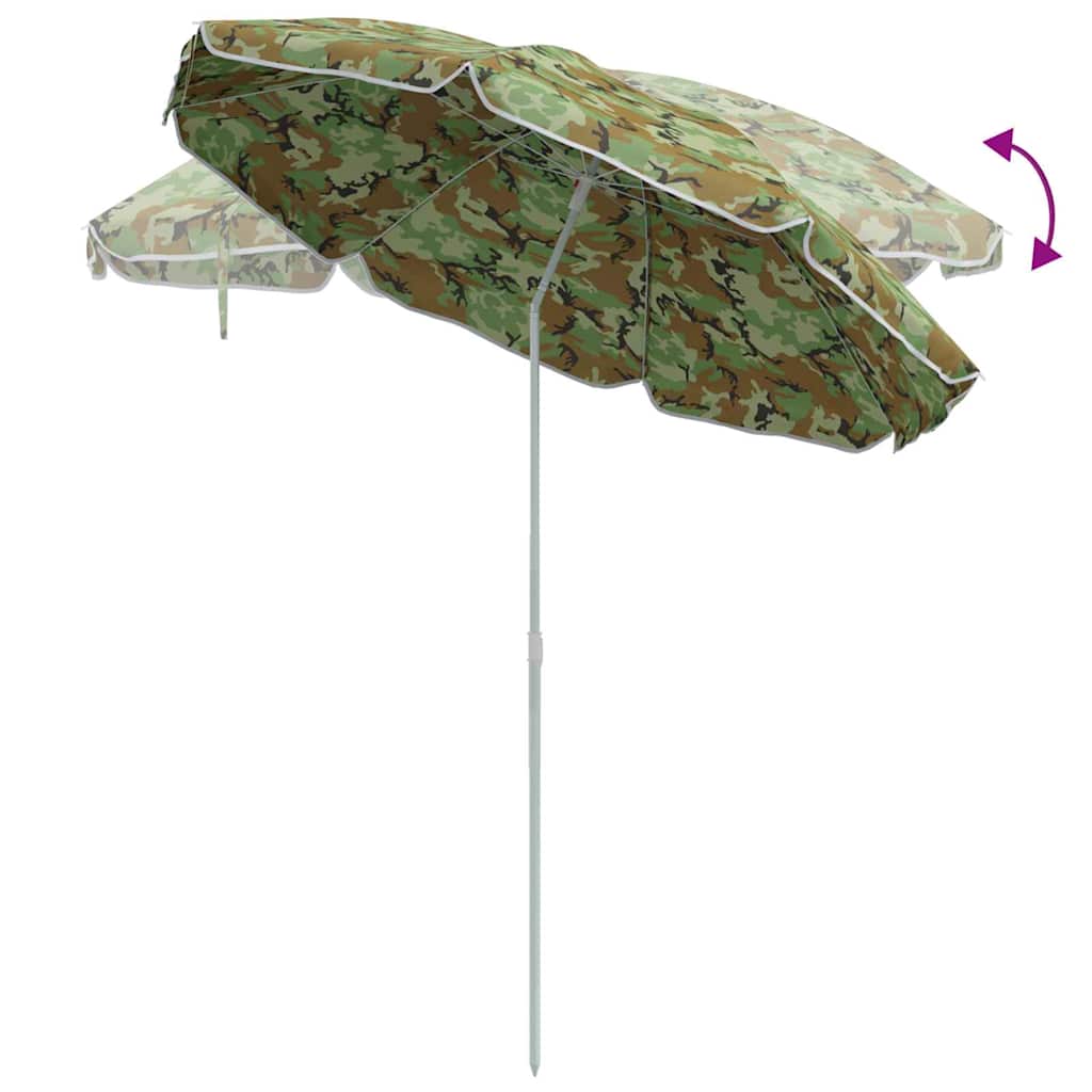 Strandparasol Tarnung 206 x 206 x 212 cm Polyester und Metall