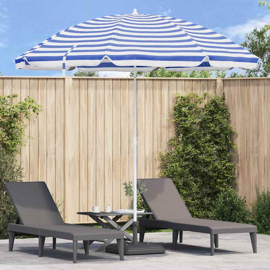 Strandparasol Blau und Weiß 263 x 263 x 272 cm