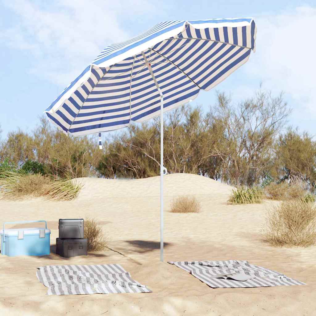 Strandparasol Blau und Weiß 263 x 263 x 272 cm