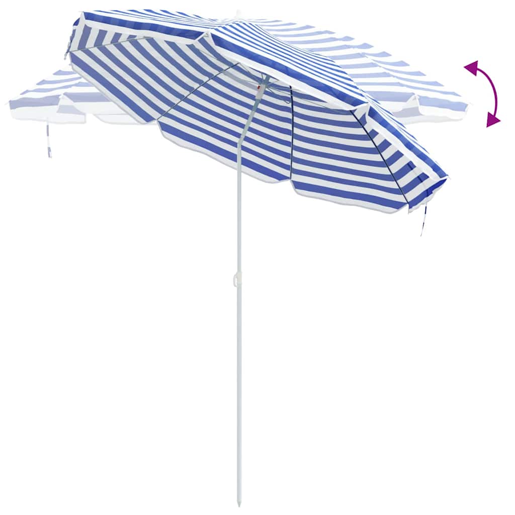Strandparasol Blau und Weiß 263 x 263 x 272 cm