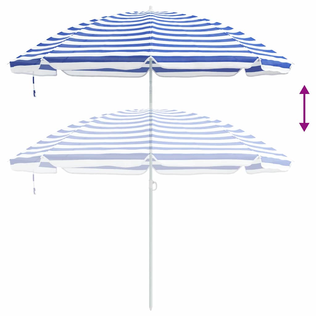 Strandparasol Blau und Weiß 263 x 263 x 272 cm