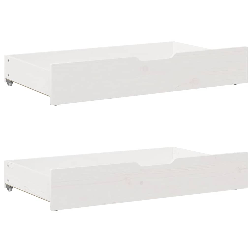 Under-bed drawers 2 pcs. White 95x55x17 cm Solid pine
