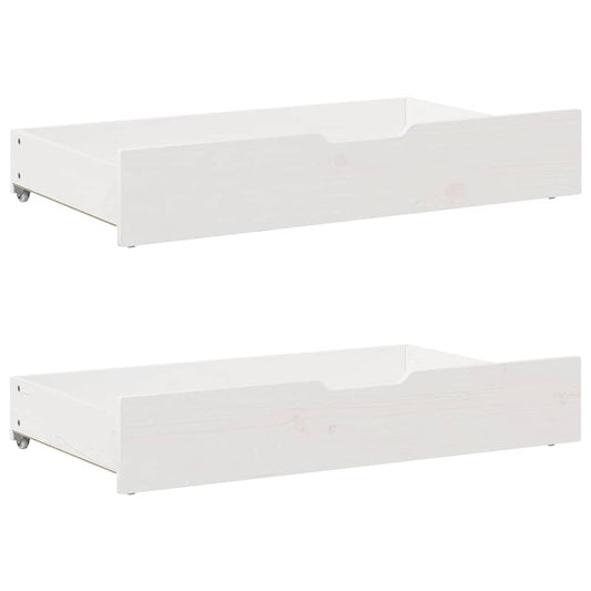 Under-bed drawers 2 pcs. White 95x55x17 cm Solid pine