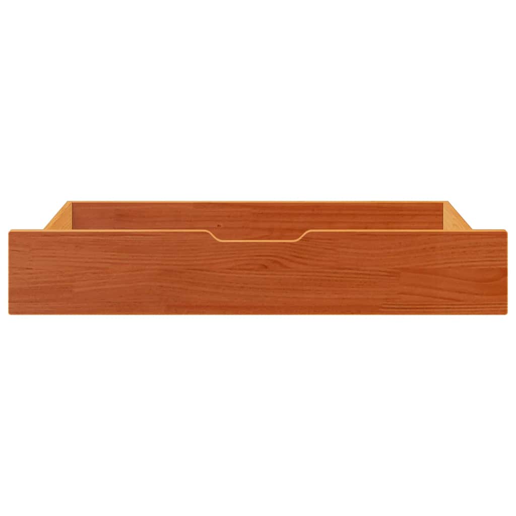 Tiroirs de lit 2 pces Brun ciré 95x55x17 cm Pin massif