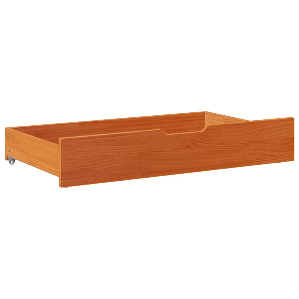 Tiroirs de lit 2 pces Brun ciré 95x55x17 cm Pin massif
