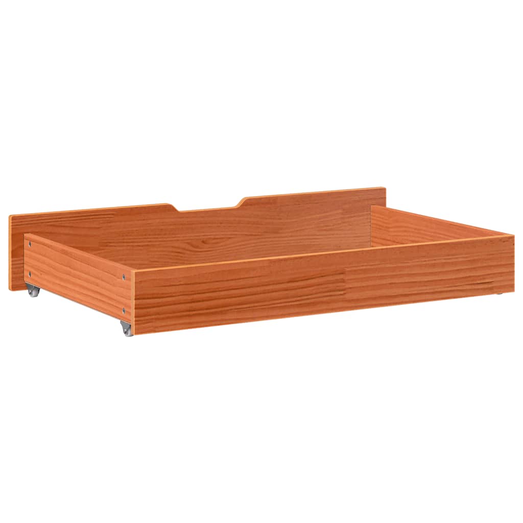 Tiroirs de lit 2 pces Brun ciré 95x55x17 cm Pin massif
