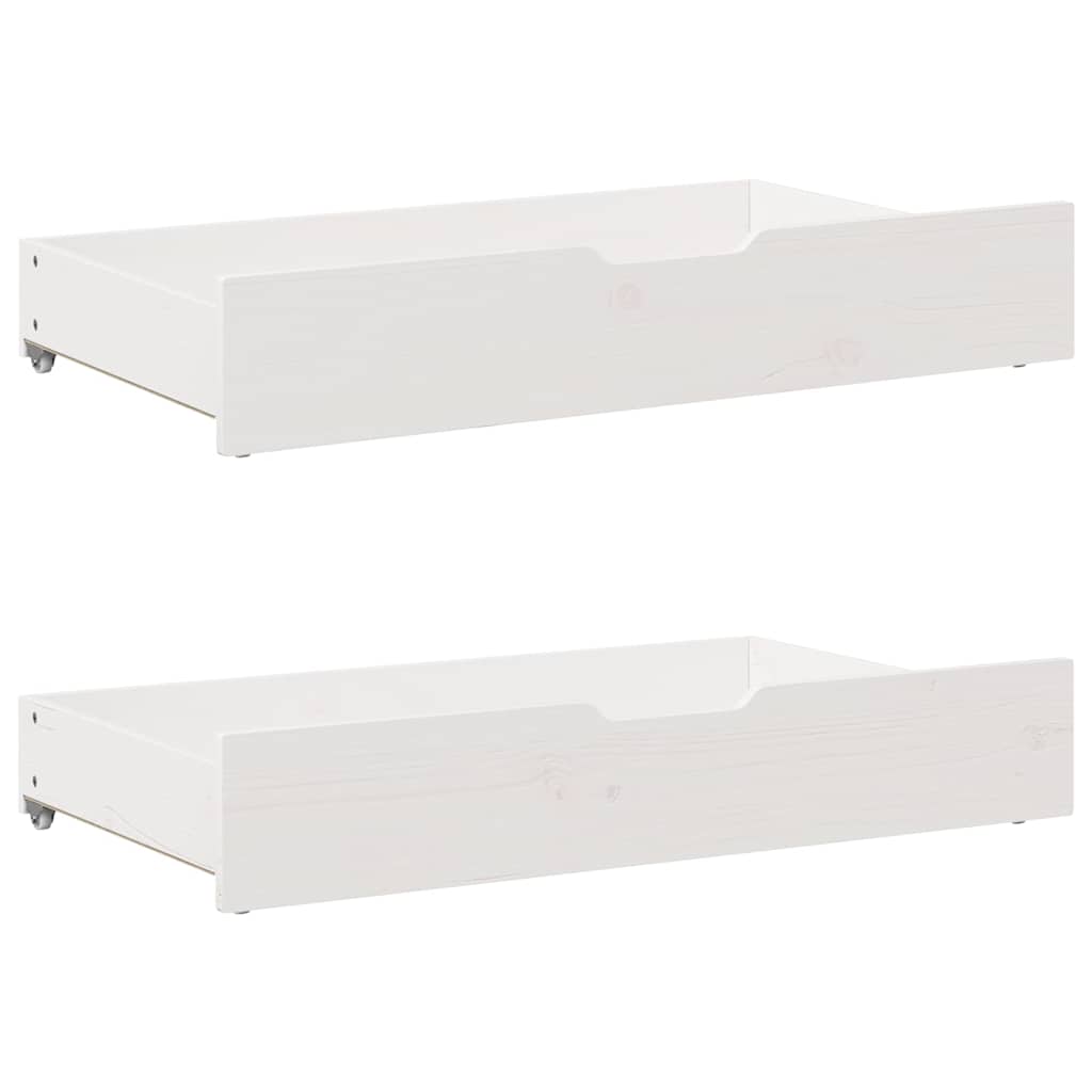 Under-bed drawers 2 pcs. White 90x55x17 cm Solid pine