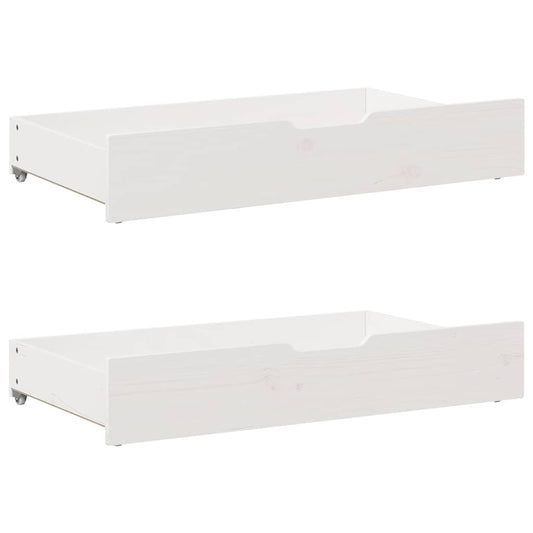 Under-bed drawers 2 pcs. White 90x55x17 cm Solid pine