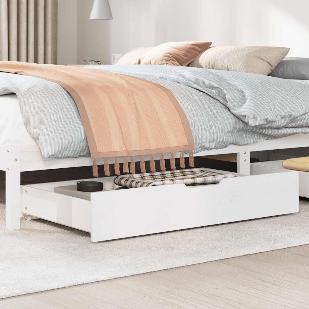 Under-bed drawers 2 pcs. White 90x55x17 cm Solid pine