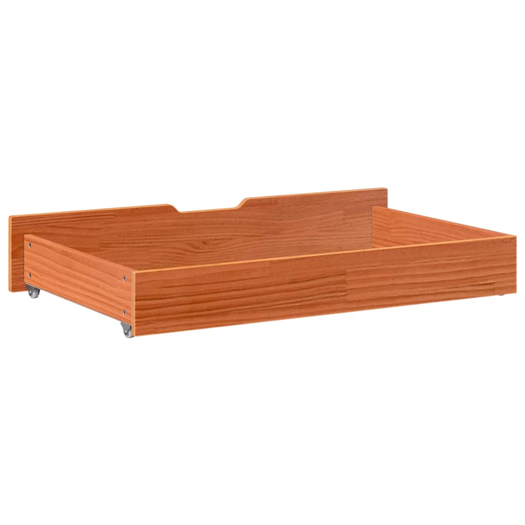 Bed Drawers 2 pcs. Wax Brown 90x55x17 cm Solid Pine