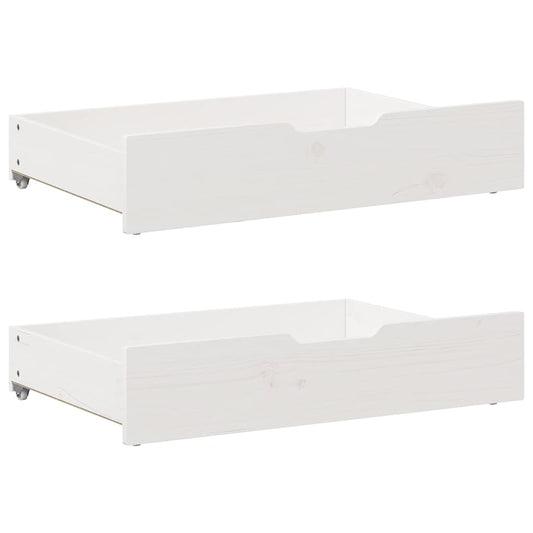 Bed Drawers 2 pcs. White 85x55x17 cm Solid Pine
