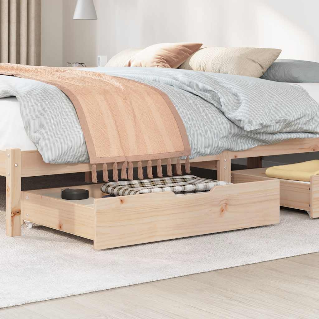 Tiroirs de lit avec roulettes 2 pcs 80x55x17 cm Pin massif