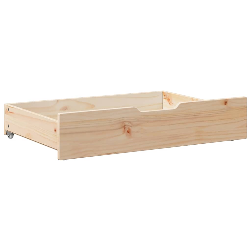 Tiroirs de lit avec roulettes 2 pcs 80x55x17 cm Pin massif