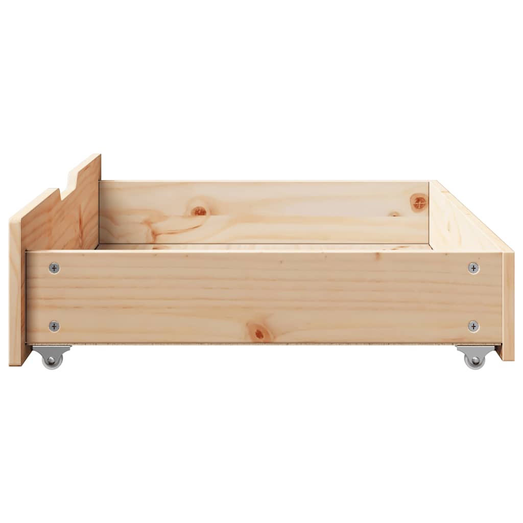 Tiroirs de lit avec roulettes 2 pcs 80x55x17 cm Pin massif