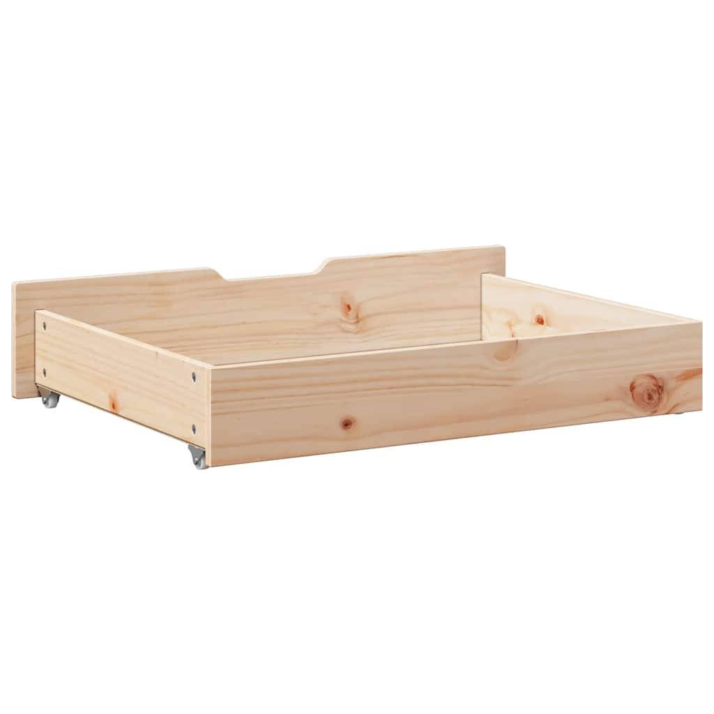Tiroirs de lit avec roulettes 2 pcs 80x55x17 cm Pin massif