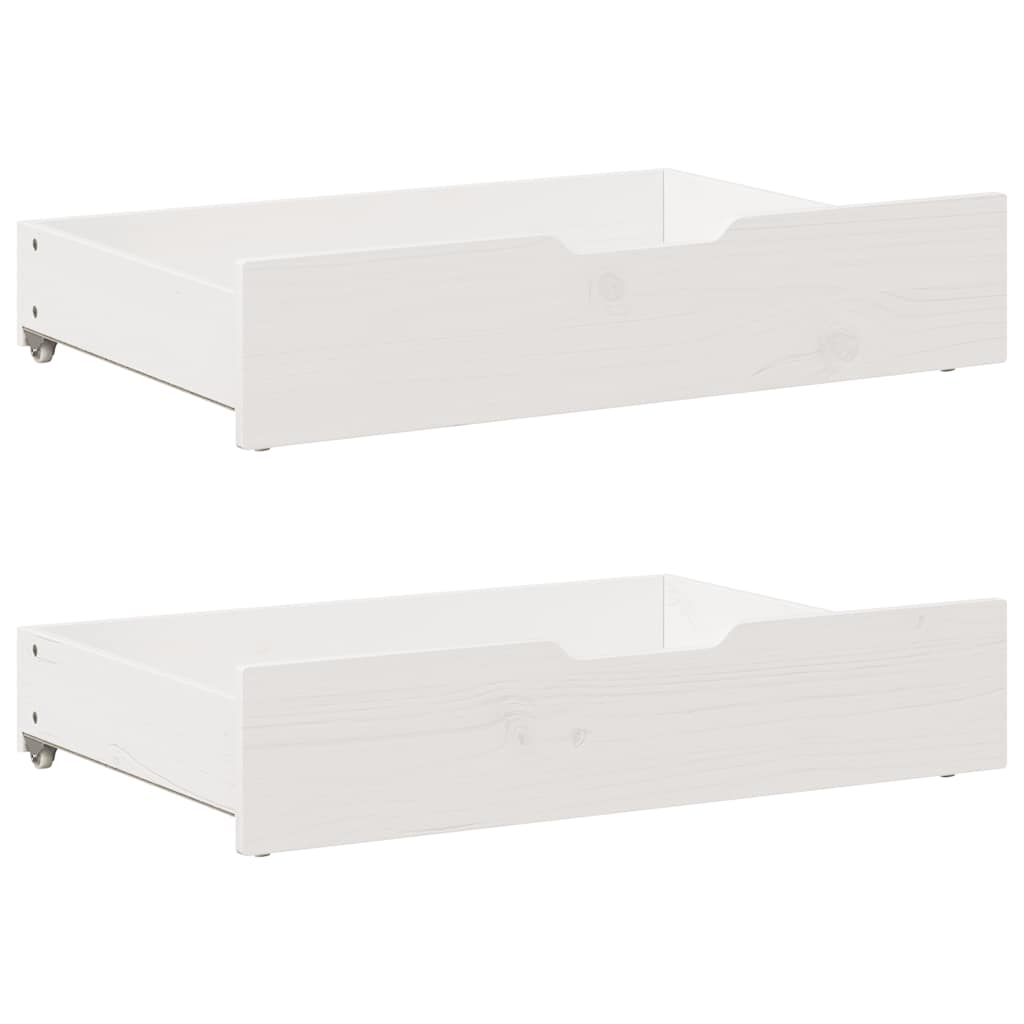 Bed Drawers 2 pcs. White 80x55x17 cm Solid Pine