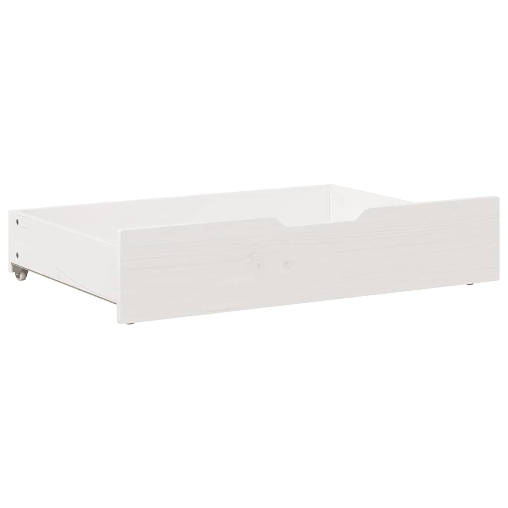 Bed Drawers 2 pcs. White 80x55x17 cm Solid Pine