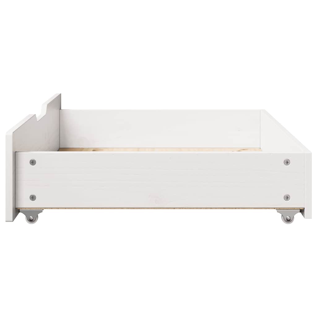 Bed Drawers 2 pcs. White 80x55x17 cm Solid Pine