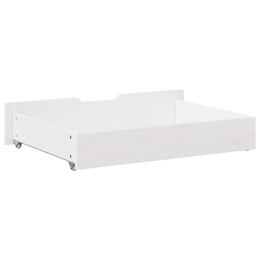 Bed Drawers 2 pcs. White 80x55x17 cm Solid Pine
