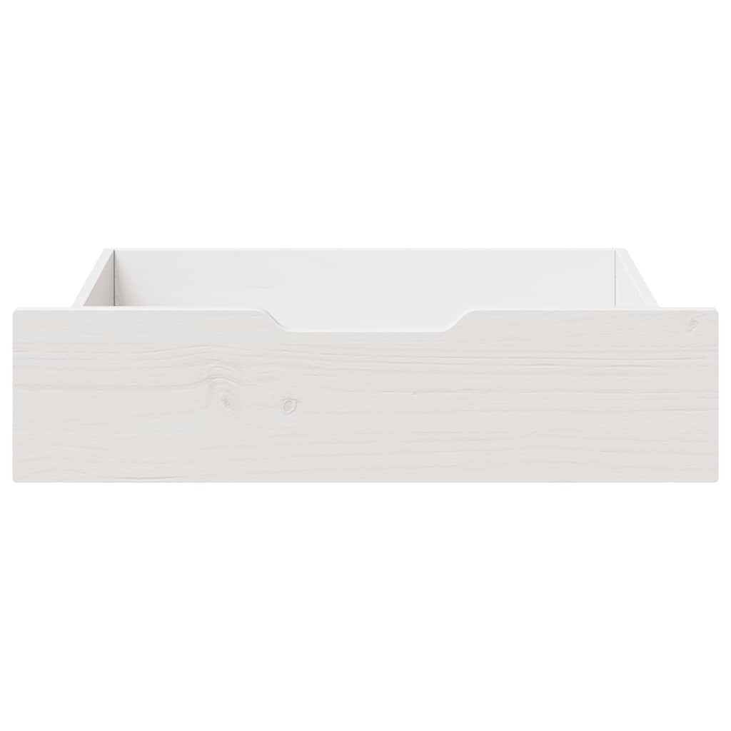 Bed Drawers 2 pcs White 75x55x17 cm Solid Pine Wood