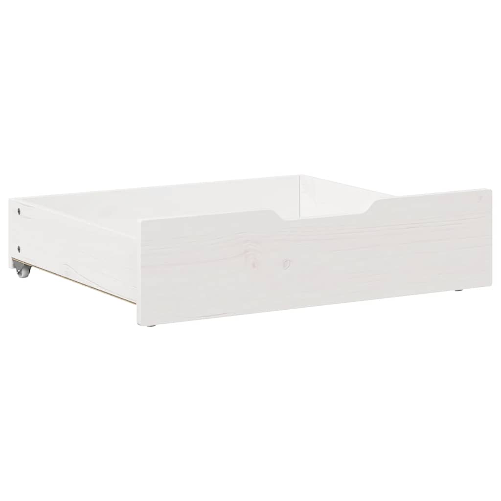Bed Drawers 2 pcs White 75x55x17 cm Solid Pine Wood