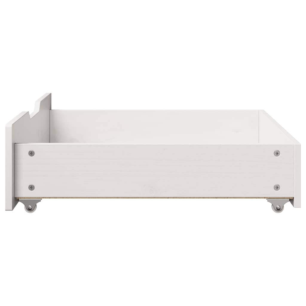 Bed Drawers 2 pcs White 75x55x17 cm Solid Pine Wood
