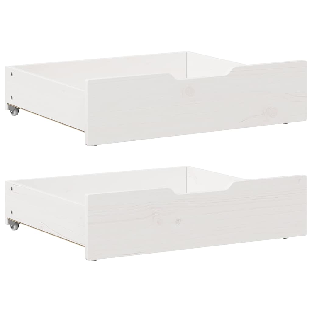 Bed Drawers 2 pcs. White 65x55x17 cm Solid Pine