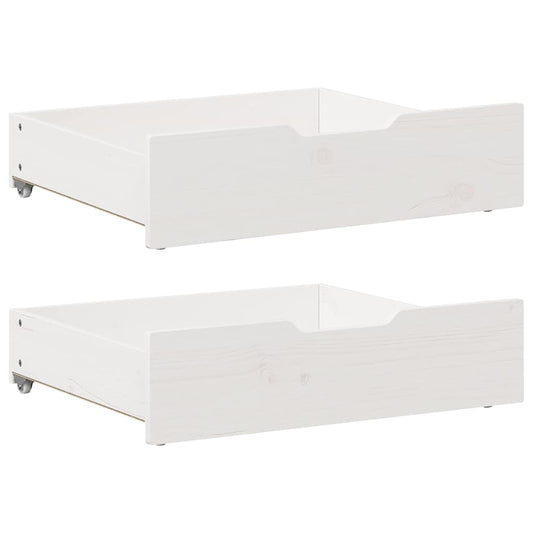 Bed Drawers 2 pcs. White 65x55x17 cm Solid Pine