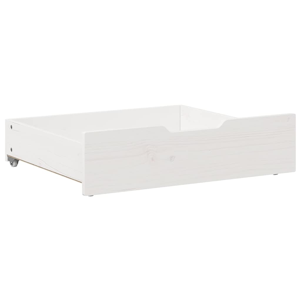 Bed Drawers 2 pcs. White 65x55x17 cm Solid Pine