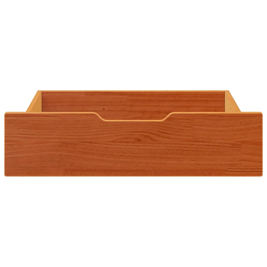 Bed Drawers 2 pcs. Wax Brown 65x55x17 cm Solid Pine