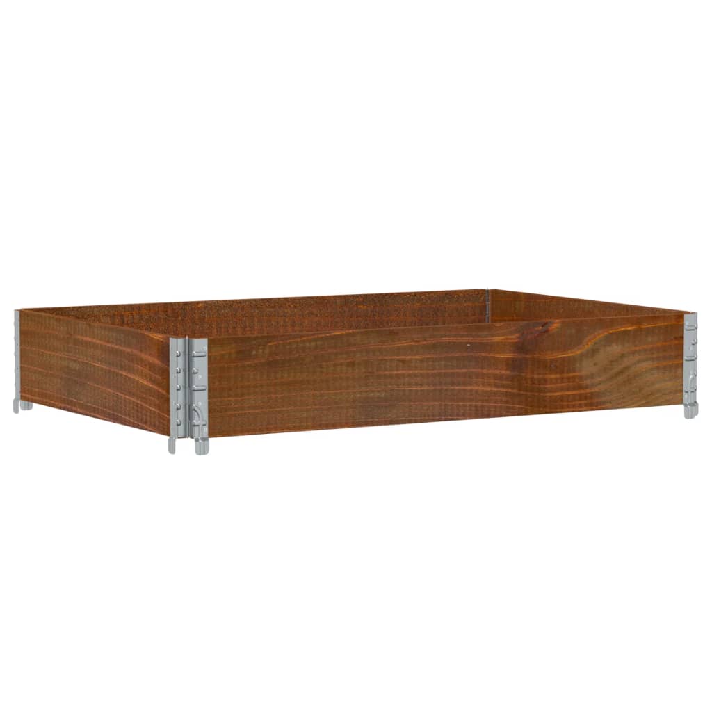 Paletten-Aufsatzrahmen Braun 120x80 cm Massivholz Kiefer