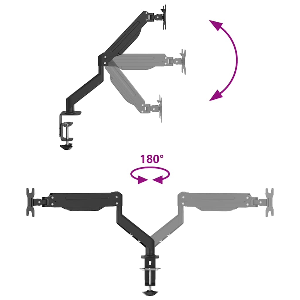 Monitor Arm Single for Max 27 Inch Gas Spring 10 kg