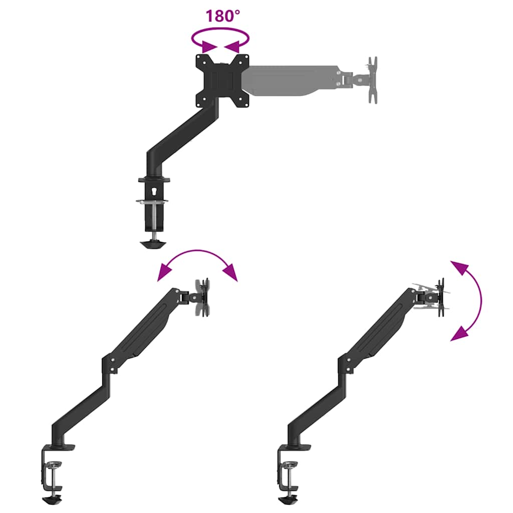 Monitor Arm Single for Max 27 Inch Gas Spring 10 kg