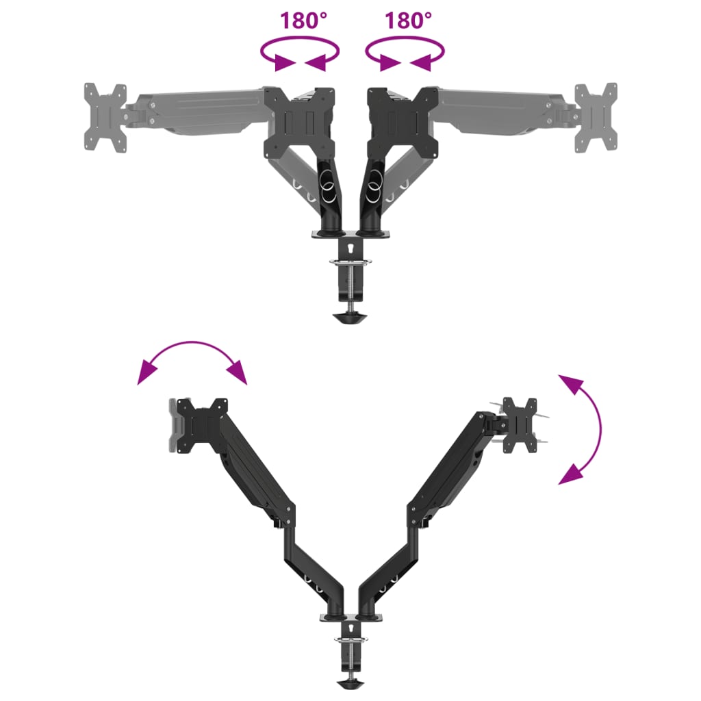 Dual Monitor Arm for Max 27 Inch Gas Spring 20 kg