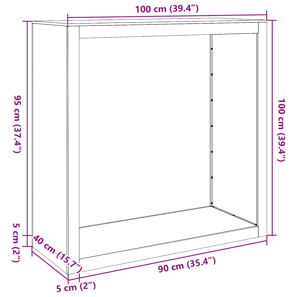 Brennholzregal 100x40x100 cm Verzinkter Stahl