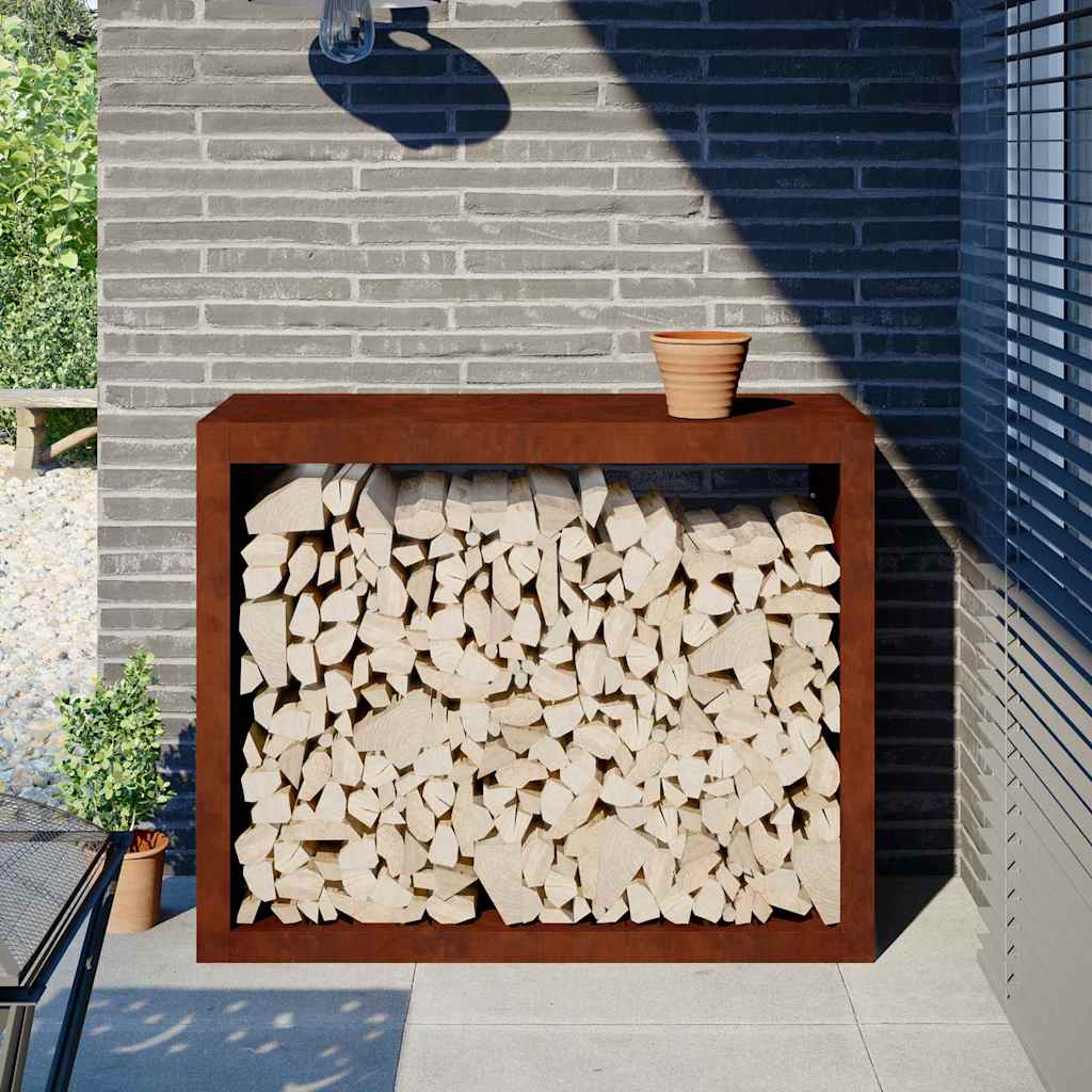 Brennholzregal 100x40x80 cm Wetterfester Stahl