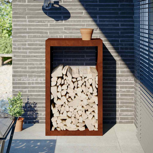 Brennholzregal 60x40x100 cm Wetterfester Stahl