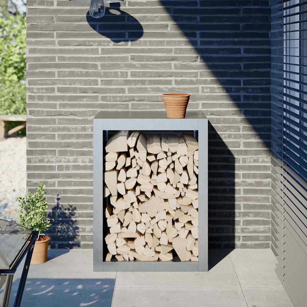 Brennholzregal 60x40x80 cm Verzinkter Stahl