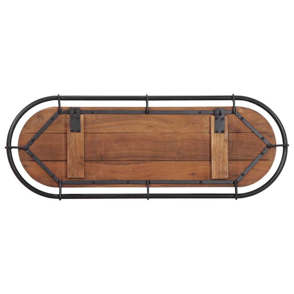 Porte-manteau mural 5 patères en bois massif recyclé