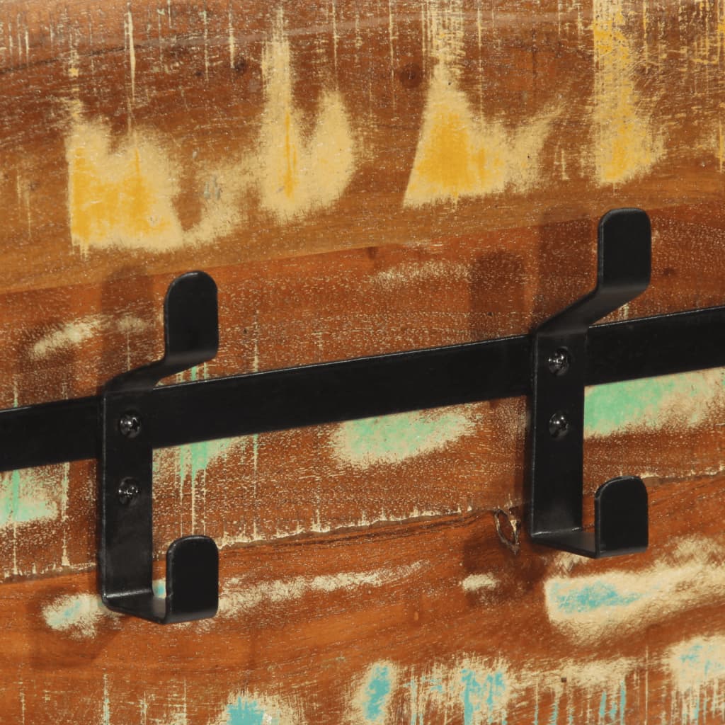 Porte-manteau mural 5 patères en bois massif recyclé