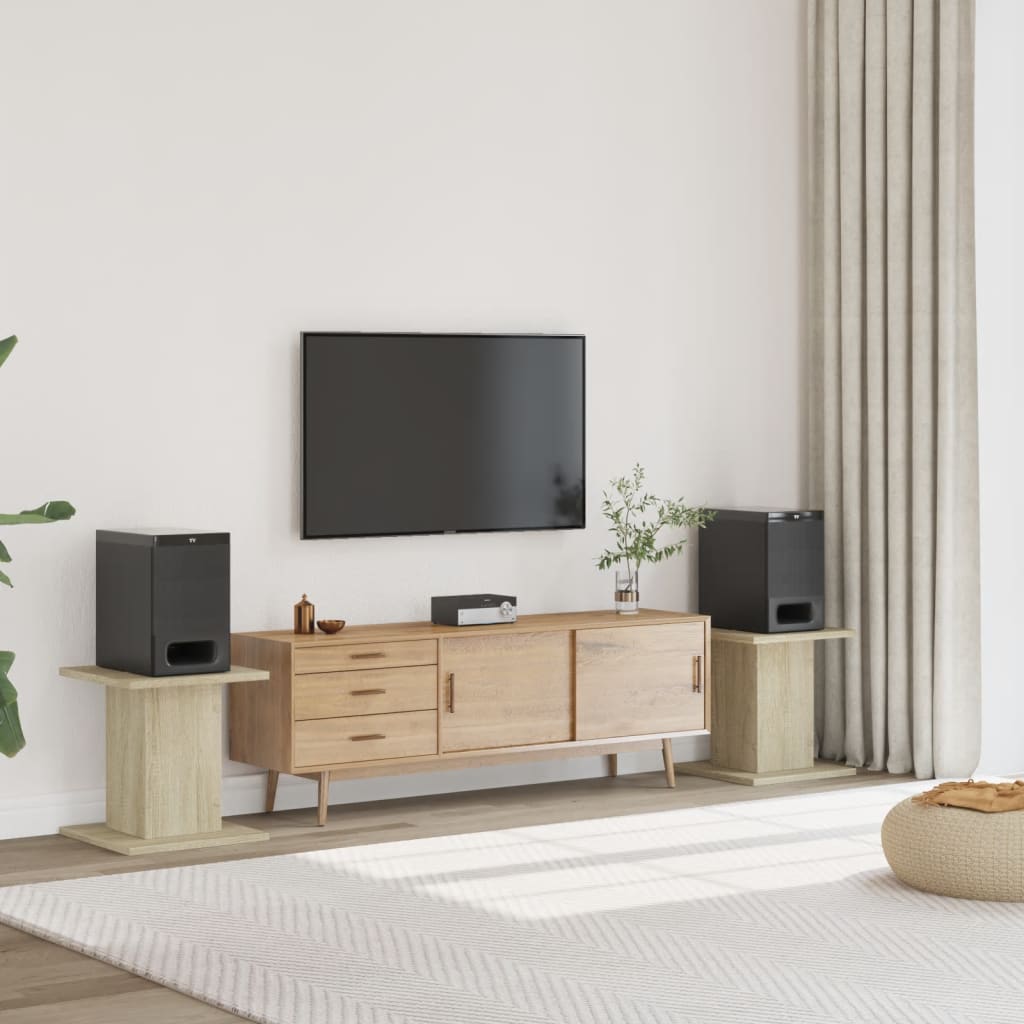 Pieds d'enceinte 2 pcs. Chêne Sonoma 30x30x40cm Bois d'ingénierie