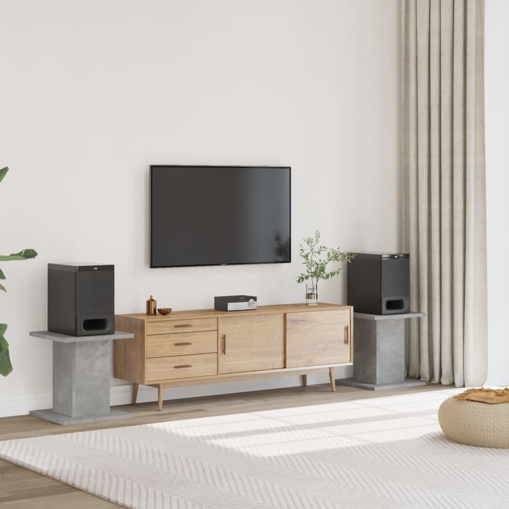 Speaker Stands 2 pcs. Concrete Grey 30x30x40 cm Engineered Wood