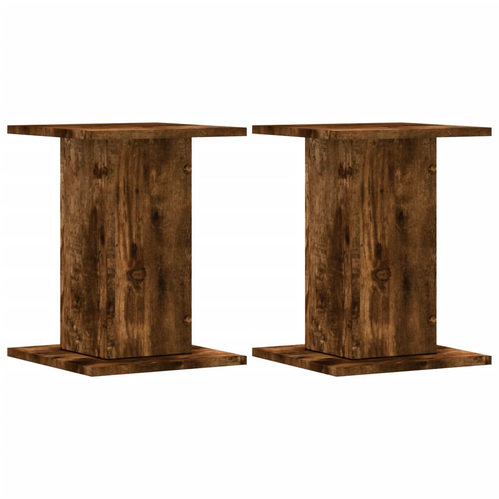 Pieds d'enceinte 2 pcs. Chêne fumé 30x30x40cm Matériau à base de bois