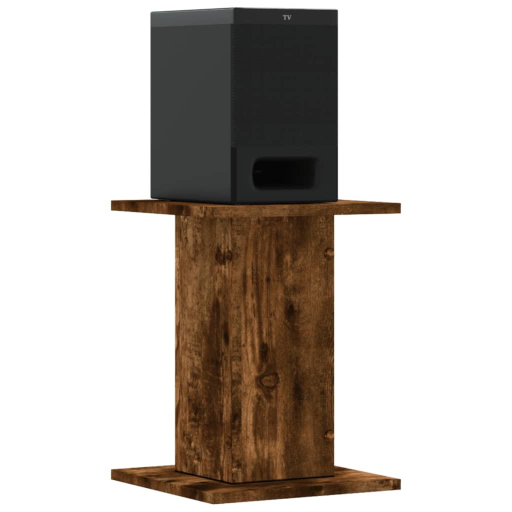 Pieds d'enceinte 2 pcs. Chêne fumé 30x30x40cm Matériau à base de bois