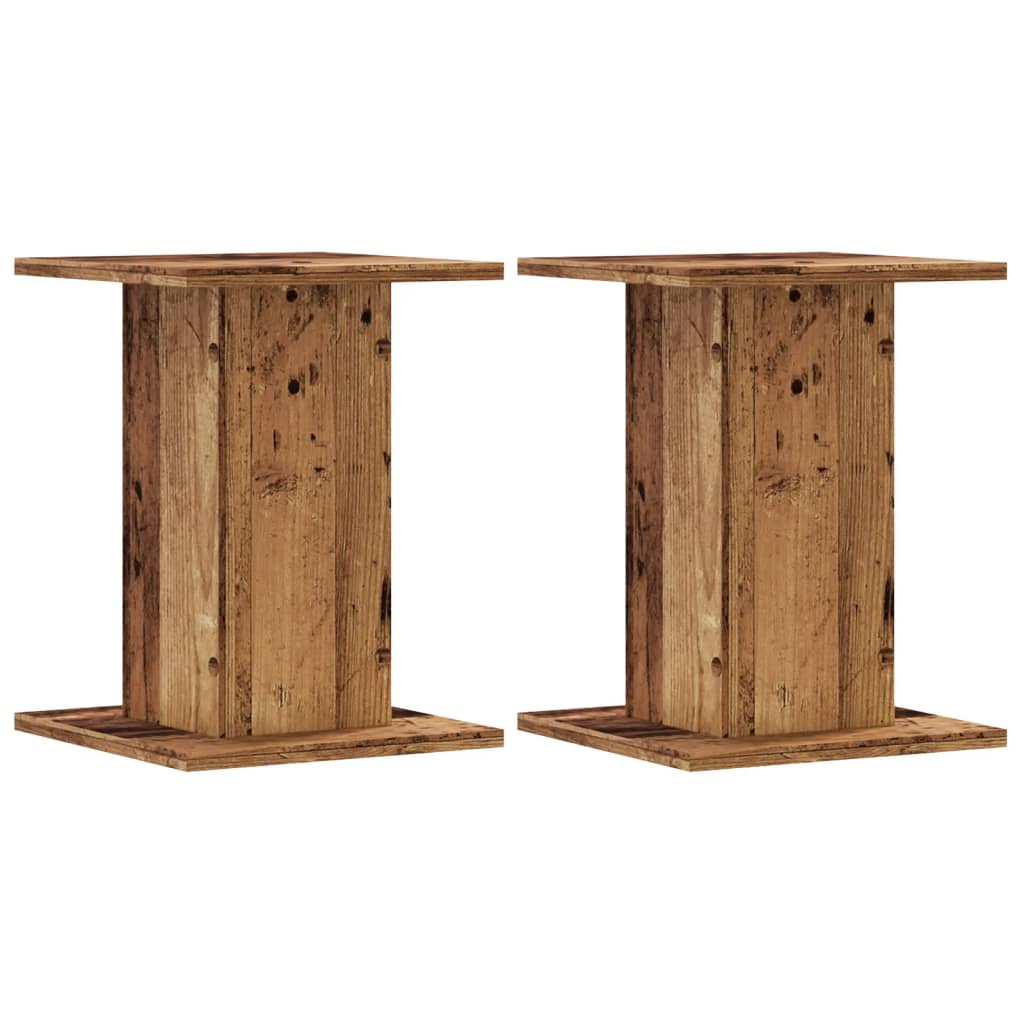 Speaker stands 2 pcs. reclaimed wood look 30x30x40 cm