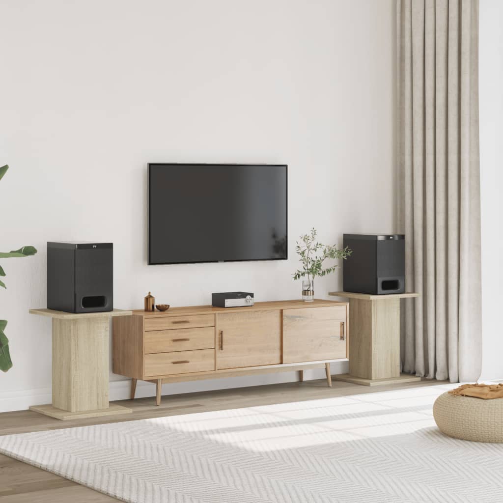 Pieds d'enceinte 2 pcs Chêne Sonoma 30x30x60cm Bois d'ingénierie